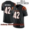 Black Home Embroidered Anthony Mitchell Cincinnati Bengals #42 Stitched Jersey