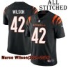 Black Home Embroidered Marco Wilson Cincinnati Bengals #42 Stitched Jersey