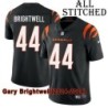 Black Home Embroidered Gary Brightwell Cincinnati Bengals #44 Stitched Jersey