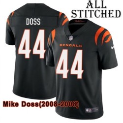 Black Home Embroidered Mike Doss Cincinnati Bengals #44 Stitched Jersey