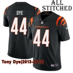 Black Home Embroidered Tony Dye Cincinnati Bengals #44 Stitched Jersey