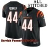 Black Home Embroidered Derrick Fenner Cincinnati Bengals #44 Stitched Jersey
