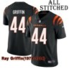 Black Home Embroidered Ray Griffin Cincinnati Bengals #44 Stitched Jersey