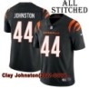 Black Home Embroidered Clay Johnston Cincinnati Bengals #44 Stitched Jersey