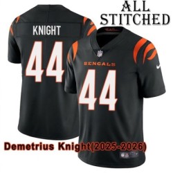 Black Home Embroidered Demetrius Knight Cincinnati Bengals #44 Stitched Jersey