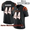 Black Home Embroidered Aaron Manning Cincinnati Bengals #44 Stitched Jersey