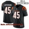 Black Home Embroidered Malik Jefferson Cincinnati Bengals #45 Stitched Jersey