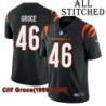 Black Home Embroidered Clif Groce Cincinnati Bengals #46 Stitched Jersey