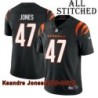 Black Home Embroidered Keandre Jones Cincinnati Bengals #47 Stitched Jersey