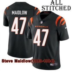 Black Home Embroidered Steve Maidlow Cincinnati Bengals #47 Stitched Jersey