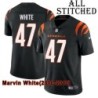Black Home Embroidered Marvin White Cincinnati Bengals #47 Stitched Jersey