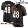 Black Home Embroidered Brad St. Louis Cincinnati Bengals #48 Stitched Jersey