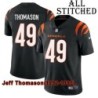 Black Home Embroidered Jeff Thomason Cincinnati Bengals #49 Stitched Jersey