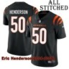 Black Home Embroidered Eric Henderson Cincinnati Bengals #50 Stitched Jersey