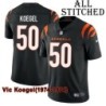 Black Home Embroidered Vic Koegel Cincinnati Bengals #50 Stitched Jersey