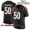 Black Home Embroidered J.K. Schaffer Cincinnati Bengals #50 Stitched Jersey