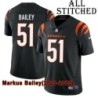 Black Home Embroidered Markus Bailey Cincinnati Bengals #51 Stitched Jersey