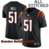 Black Home Embroidered Brandon Bell Cincinnati Bengals #51 Stitched Jersey