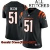 Black Home Embroidered Gerald Dixon Cincinnati Bengals #51 Stitched Jersey