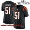 Black Home Embroidered Isaiah Foskey Cincinnati Bengals #51 Stitched Jersey