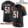 Black Home Embroidered Rick Razzano Cincinnati Bengals #51 Stitched Jersey