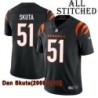 Black Home Embroidered Dan Skuta Cincinnati Bengals #51 Stitched Jersey