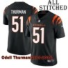 Black Home Embroidered Odell Thurman Cincinnati Bengals #51 Stitched Jersey