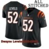 Black Home Embroidered Dwayne Levels Cincinnati Bengals #52 Stitched Jersey