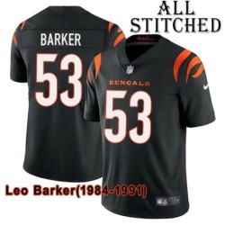 Black Home Embroidered Leo Barker Cincinnati Bengals #53 Stitched Jersey