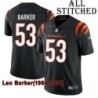 Black Home Embroidered Leo Barker Cincinnati Bengals #53 Stitched Jersey