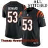 Black Home Embroidered Thomas Howard Cincinnati Bengals #53 Stitched Jersey