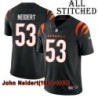 Black Home Embroidered John Neidert Cincinnati Bengals #53 Stitched Jersey