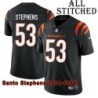 Black Home Embroidered Santo Stephens Cincinnati Bengals #53 Stitched Jersey