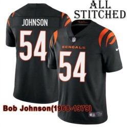 Black Home Embroidered Bob Johnson Cincinnati Bengals #54 Stitched Jersey