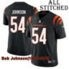 Black Home Embroidered Bob Johnson Cincinnati Bengals #54 Stitched Jersey