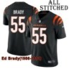 Black Home Embroidered Ed Brady Cincinnati Bengals #55 Stitched Jersey