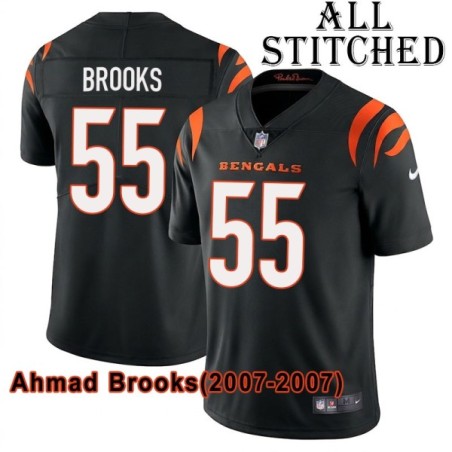 Black Home Embroidered Ahmad Brooks Cincinnati Bengals #55 Stitched Jersey