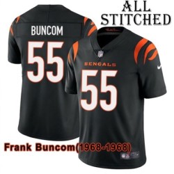 Black Home Embroidered Frank Buncom Cincinnati Bengals #55 Stitched Jersey
