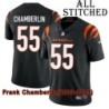 Black Home Embroidered Frank Chamberlin Cincinnati Bengals #55 Stitched Jersey