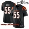 Black Home Embroidered Randy Kirk Cincinnati Bengals #55 Stitched Jersey