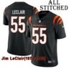 Black Home Embroidered Jim LeClair Cincinnati Bengals #55 Stitched Jersey