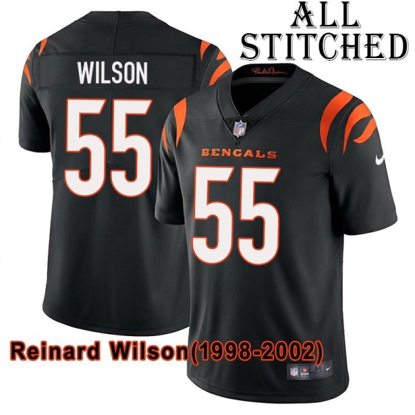 Black Home Embroidered Reinard Wilson Cincinnati Bengals #55 Stitched Jersey