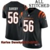 Black Home Embroidered Karlos Dansby Cincinnati Bengals #56 Stitched Jersey