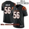 Black Home Embroidered Mike Hibler Cincinnati Bengals #56 Stitched Jersey