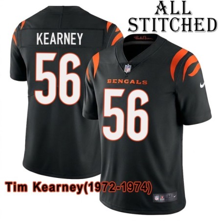 Black Home Embroidered Tim Kearney Cincinnati Bengals #56 Stitched Jersey