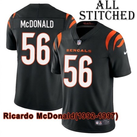 Black Home Embroidered Ricardo McDonald Cincinnati Bengals #56 Stitched Jersey