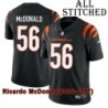 Black Home Embroidered Ricardo McDonald Cincinnati Bengals #56 Stitched Jersey