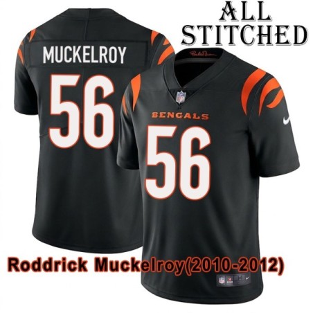 Black Home Embroidered Roddrick Muckelroy Cincinnati Bengals #56 Stitched Jersey