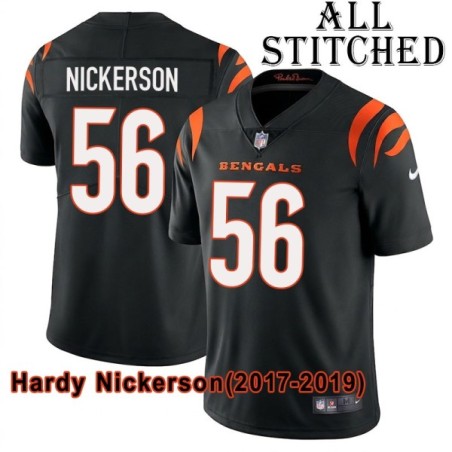 Black Home Embroidered Hardy Nickerson Cincinnati Bengals #56 Stitched Jersey