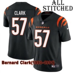 Black Home Embroidered Bernard Clark Cincinnati Bengals #57 Stitched Jersey